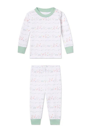 Baby Long-Long Set in Garden Bunnies | Lake Pajamas