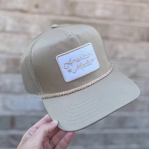 American Made Adult Tan Patch Trucker Hat with Rope | Etsy (Global)
