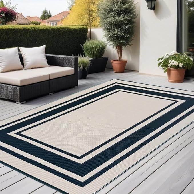 RURALITY Outdoor Rugs 6x9 Waterproof for Patios Clearance,Plastic Straw Mats for Backyard,Porch,D... | Amazon (US)