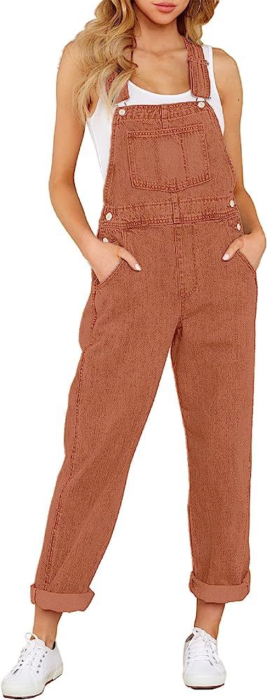 GRAPENT Overalls for Women Loose Fit Jean Denim Bib Jumpsuit Stretch Overall Pants | Amazon (US)