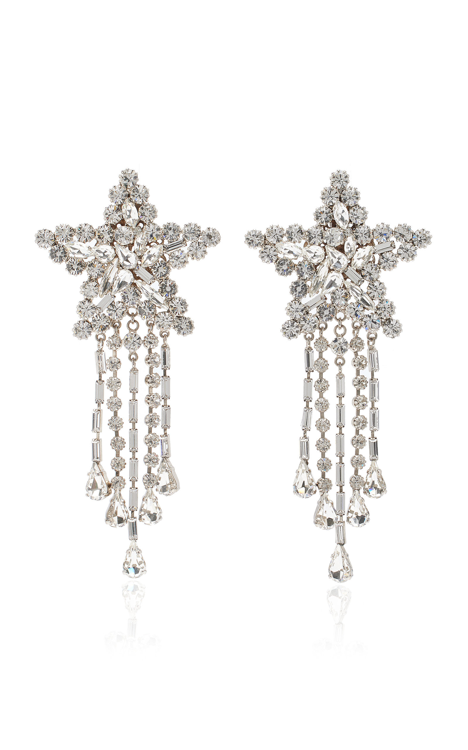 Silver-Tone Crystal Clip-On Star Earrings | Moda Operandi (Global)