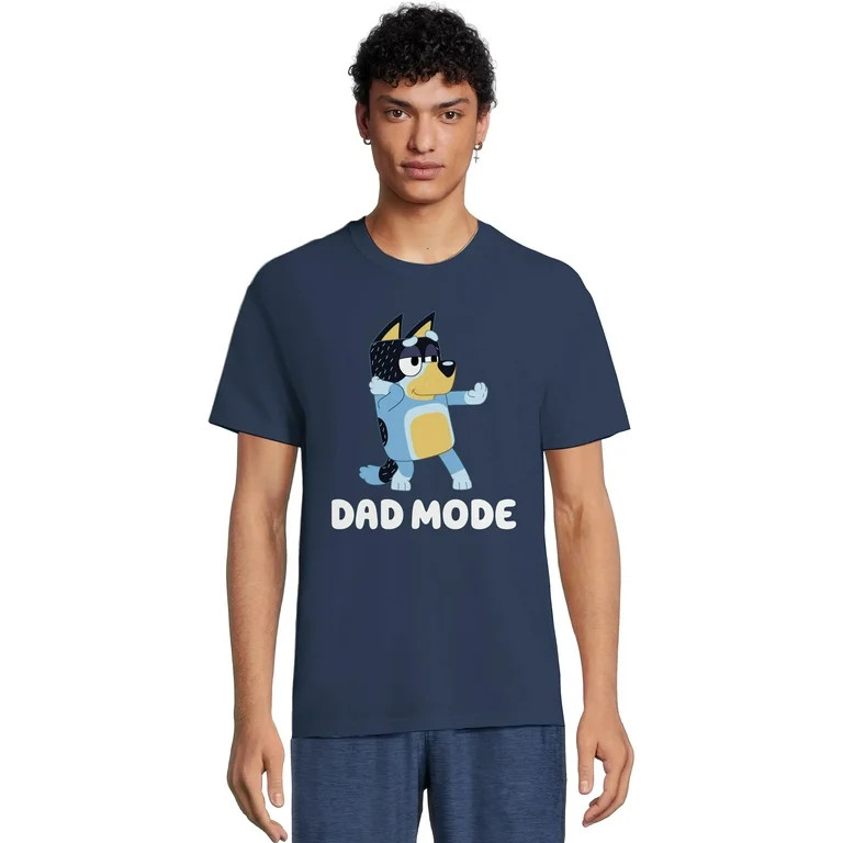 Bluey Men's & Big Men's Dad Mode Graphic Tee Shirt, Sizes S-3XL | Walmart (US)