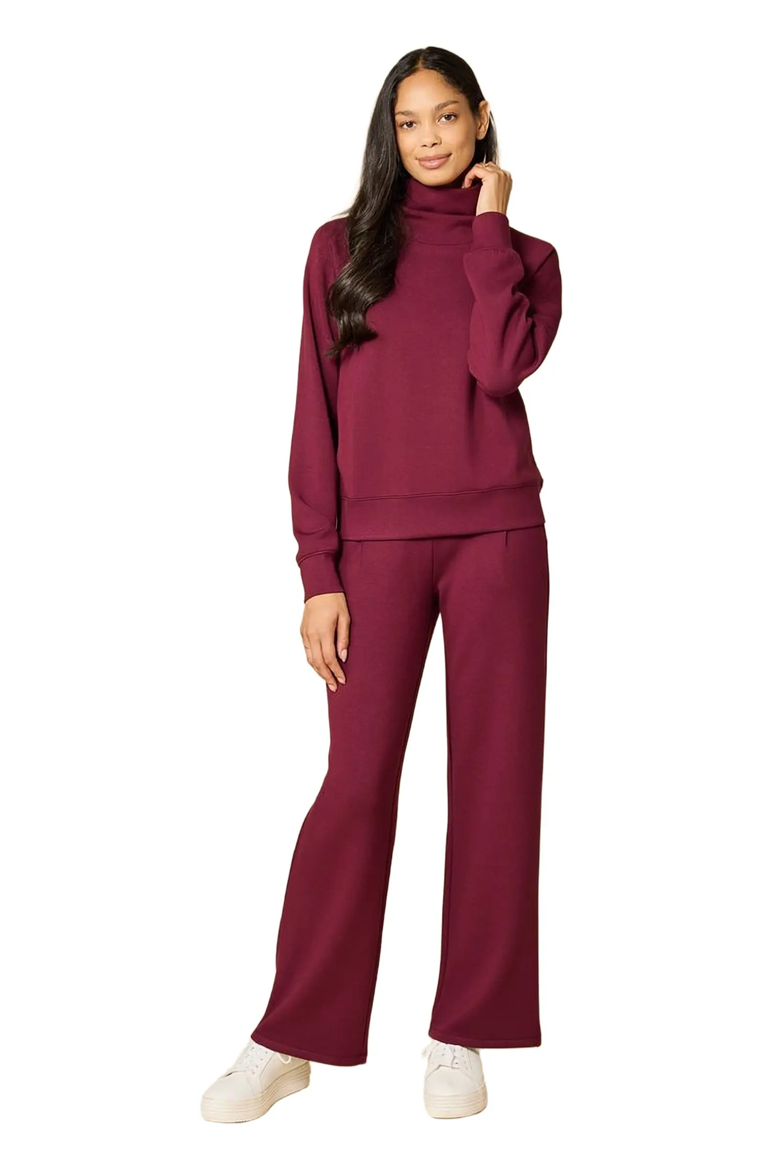 Softies Athleisure Mock Neck and Pleated Pant Set | Nordstrom | Nordstrom