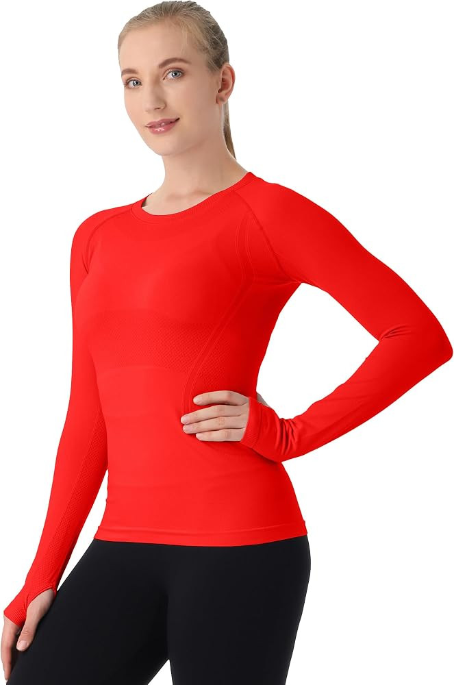 MathCat Seamless Workout Shirts for Women Long Sleeve Yoga Tops Sports Running Shirt Breathable A... | Amazon (US)