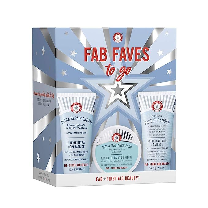 First Aid Beauty FAB Faves to Go Kit: Travel Size Face Cleanser, Exfoliator Pads and Moisturizer | Amazon (US)