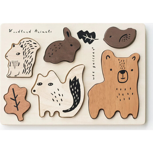 WOODEN TRAY PUZZLE - WOODLAND ANIMALS - 2ND EDITION, Brown | Maisonette
