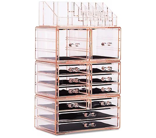 Sorbus Makeup and Jewelry 12-Drawer Display Case Organizer - QVC.com | QVC