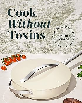 Caraway Nonstick Ceramic Sauté Pan with Lid (4.5 qt, 11.8") - Non Toxic, PTFE & PFOA Free - Oven... | Amazon (US)