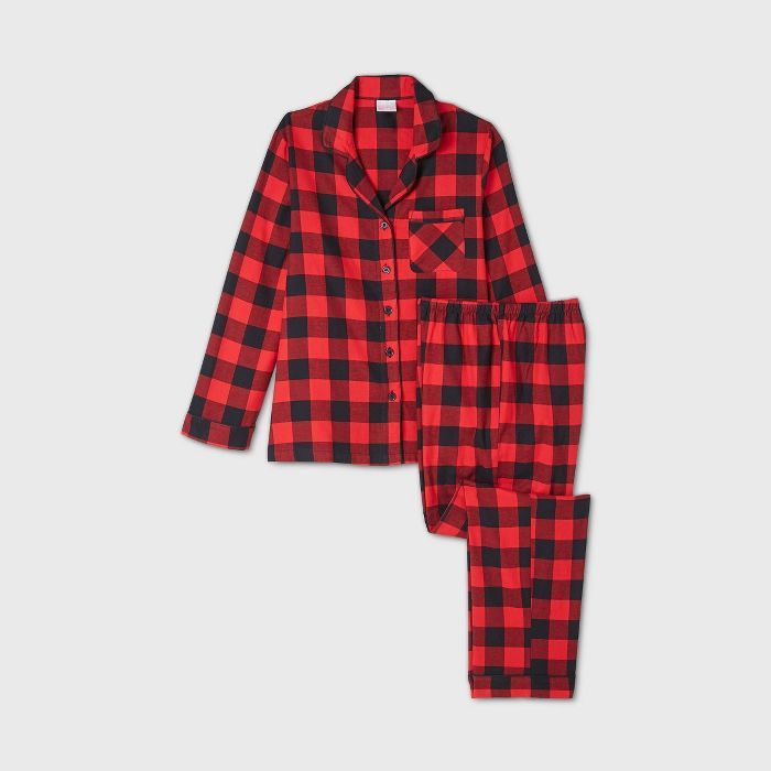Women's Holiday Buffalo Check Flannel Matching Family Pajama Set - Wondershop™ Red | Target