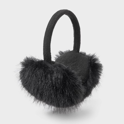 Girls' Faux Fur Earmuff - art class™ Black | Target