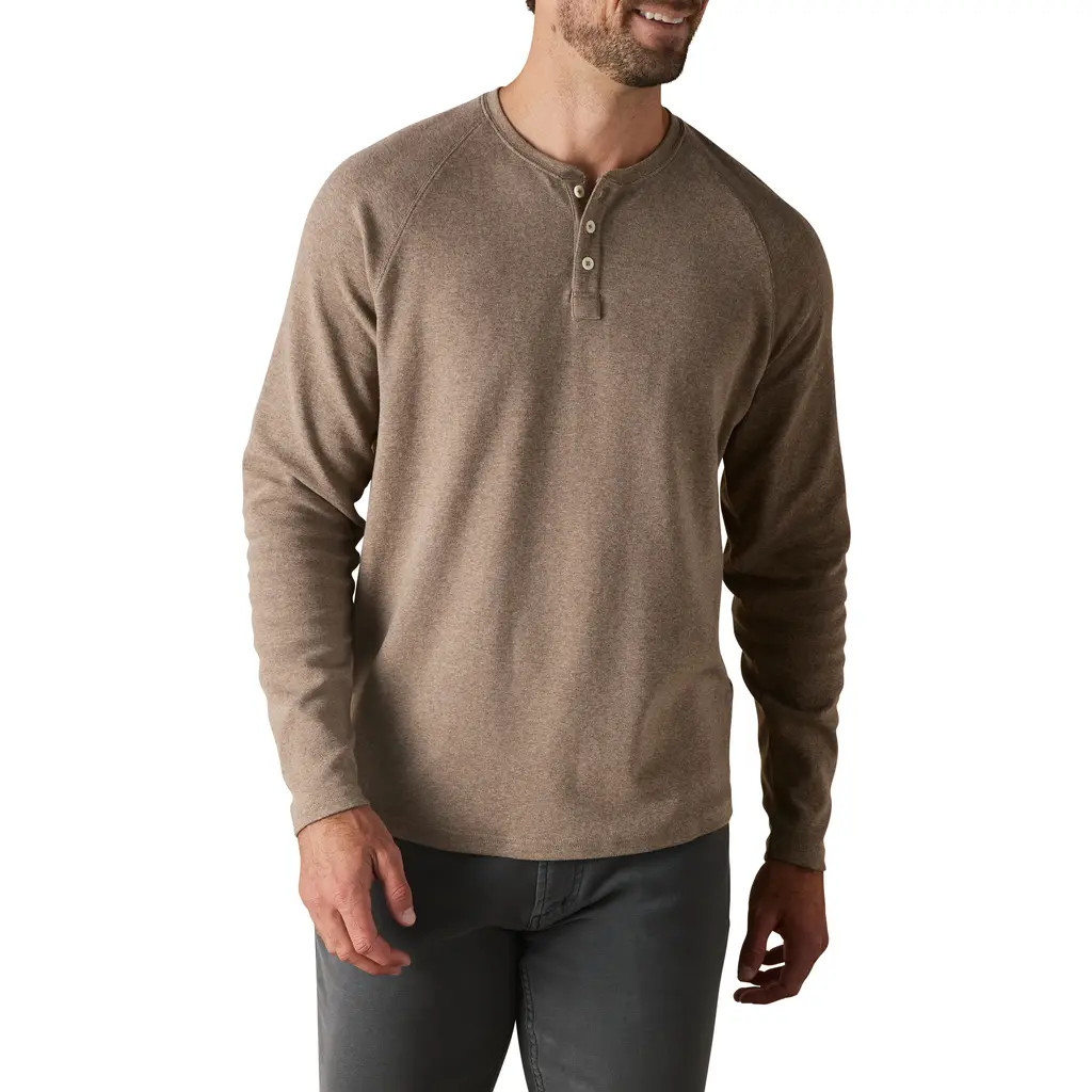 The Normal Brand Puremeso Everyday Henley in Taupe at Nordstrom, Size Xx-Large R | Nordstrom