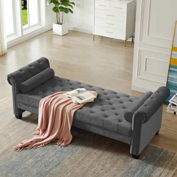 Puryear Tufted Rolled Arms Chaise Lounge | Wayfair North America