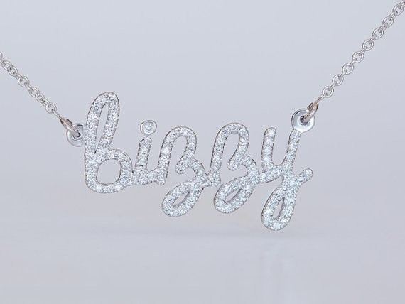 Custom Name Necklace, Custom Diamond Necklace, Personalized Gold Name Necklace, 14K Name Pendant,... | Etsy (US)