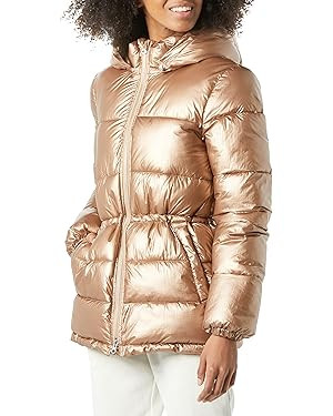 Amazon Essentials Womens Heavyweight Quilted Hooded Puffer Winter Jacket with Adjustable Waist | Amazon (US)