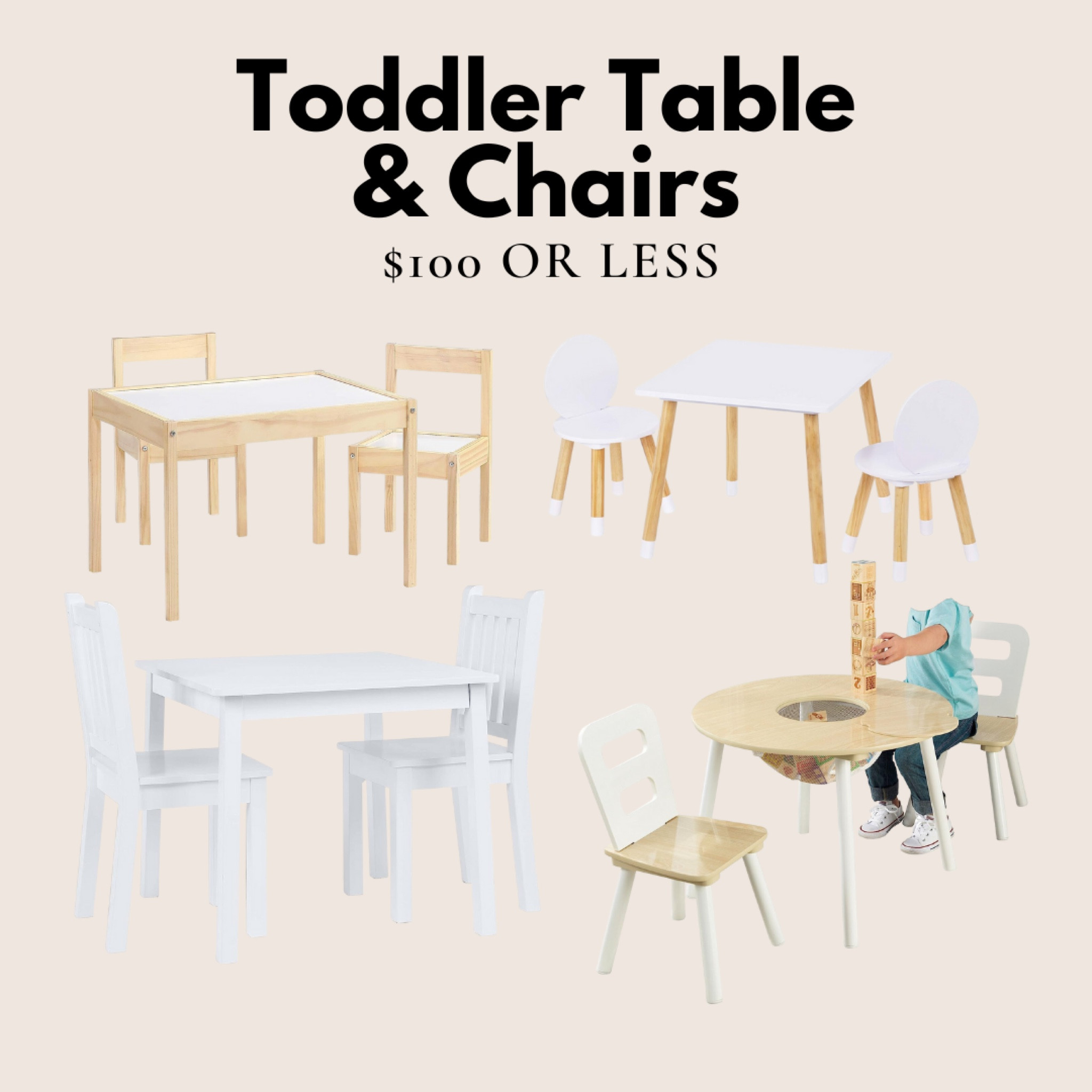 With Amazon Prime Big Deal Days happening, this is the perfect time to grab your toddler a table and chair set that’s just their size!

These toddler table and chair sets are all under $100 and aesthetically pleasing. The neutral colors will fit perfectly in any room .

#LTKfindsunder100 #LTKkids #LTKbaby