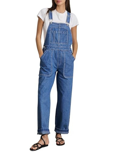 Denim Overalls for Women Straight Leg Adjustable Strap Jean Bib Overalls Casual Stretch Denim Jumpsuit with Pockets | Amazon (US)