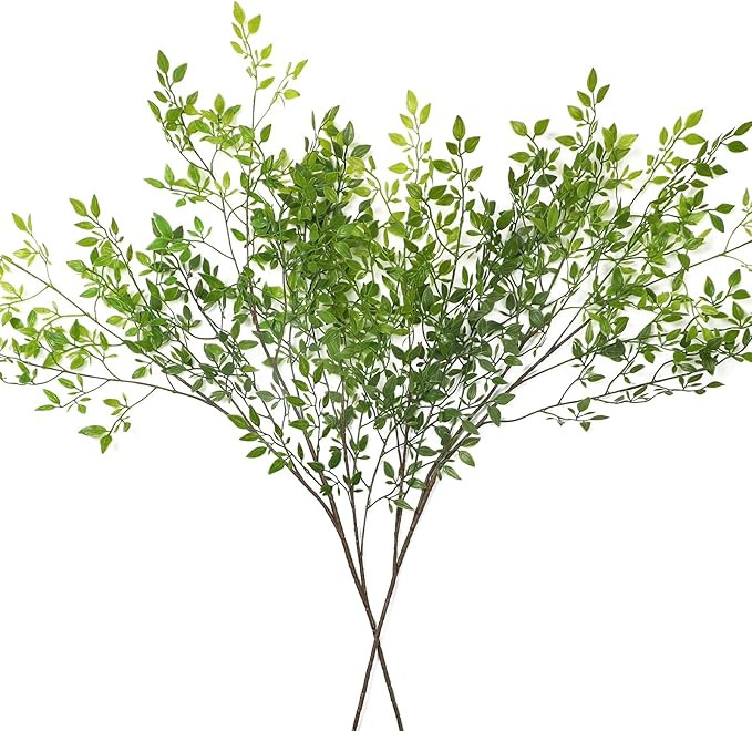 Dremisland Artificial Plant 43.3 Inch Artificial Bamboo Plant Branch 2 Pcs Artificial Green Stems... | Amazon (US)