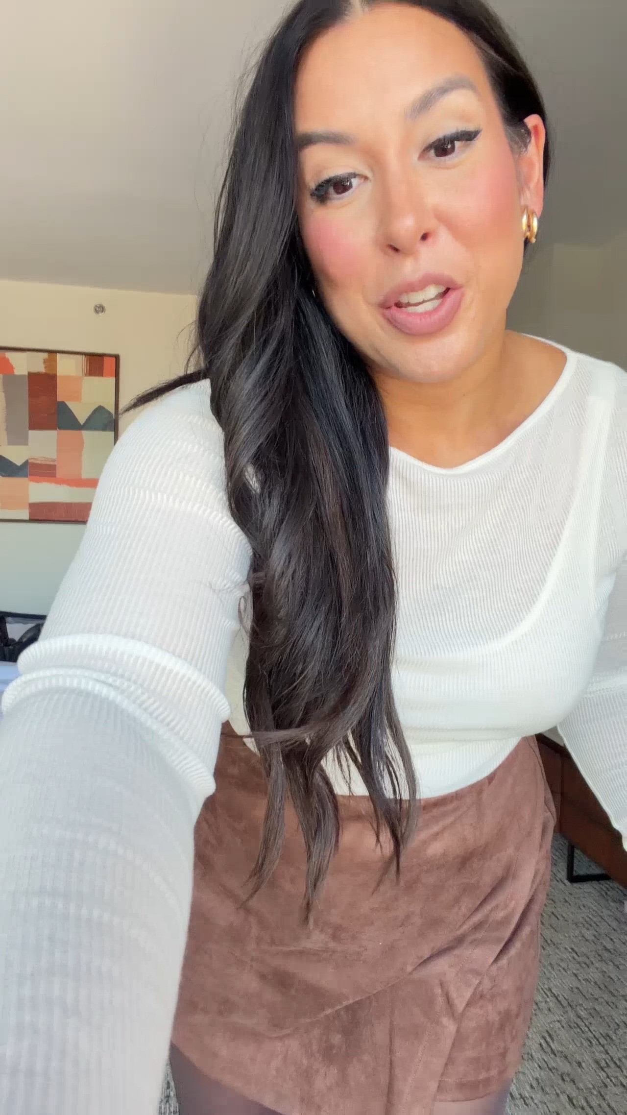 How cute is this fall outfit?! I am loving the suede skirt and it’s soft belly approved. Wearing an XL on top and bottom. Midsize, midsize fashion, fall fashion, fall, amazon summit

#LTKSeasonal #LTKMidsize