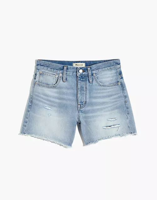Relaxed Mid-Length Denim Shorts in Selton Wash: Ripped Edition | Madewell