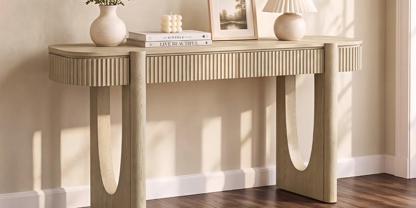 Skimra 60" Oak Console Table | Hernest