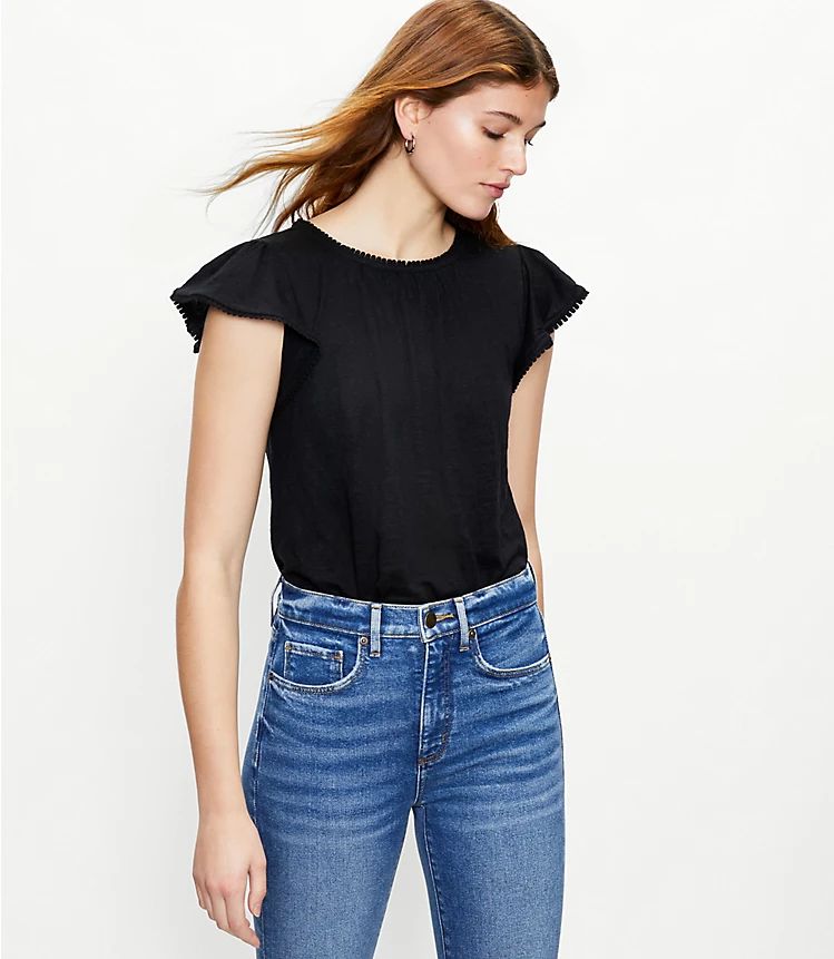 Linen Flutter Sleeve Tee | LOFT | LOFT