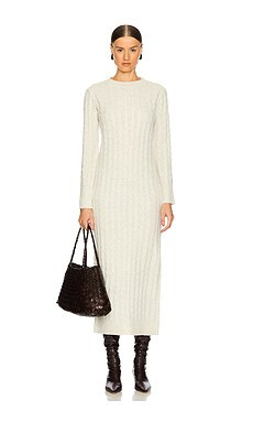 Sanctuary Cable Crew Neck Maxi Dress in Heather Chalk from Revolve.com | Revolve Clothing (Global)