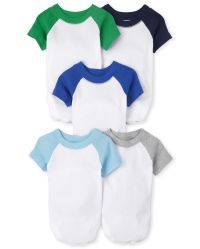 Baby Boys Essential Short Sleeve Raglan Bodysuit 5-Pack | The Children's Place
