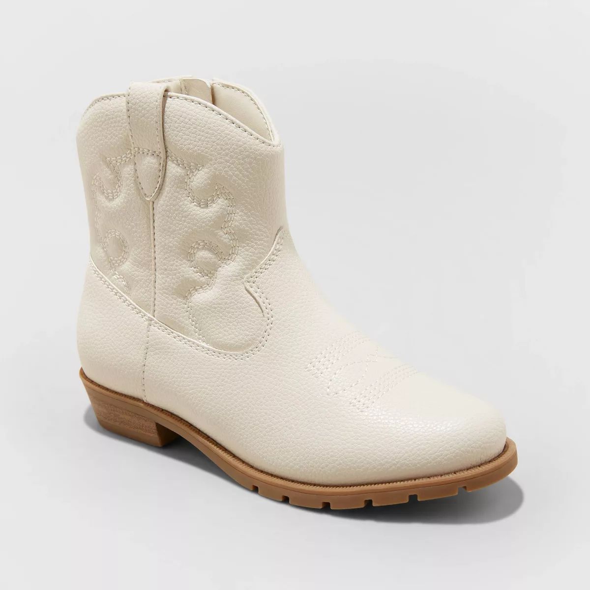 Girls' Ashleigh Zipper Western Boots - Cat & Jack™ Ivory | Target