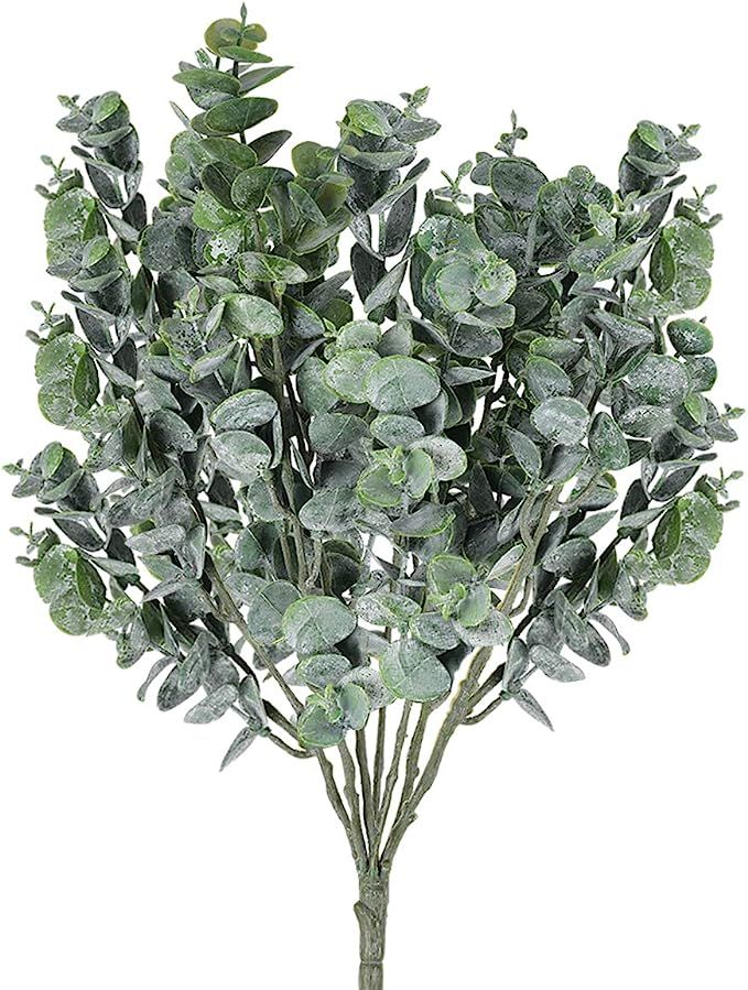 Eucalyptus Leaves, Eucalyptus Stems, Artificial Silver Dollar Eucalyptus Leaf Spray, Faux Eucalyp... | Amazon (US)