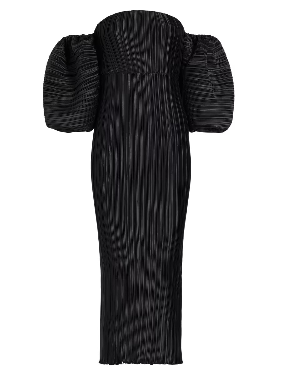 Sirene Plissé Puff-Sleeve Maxi Dress | Saks Fifth Avenue