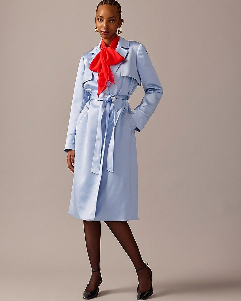 Collection Harriet trench coat in tailored satin | J. Crew US