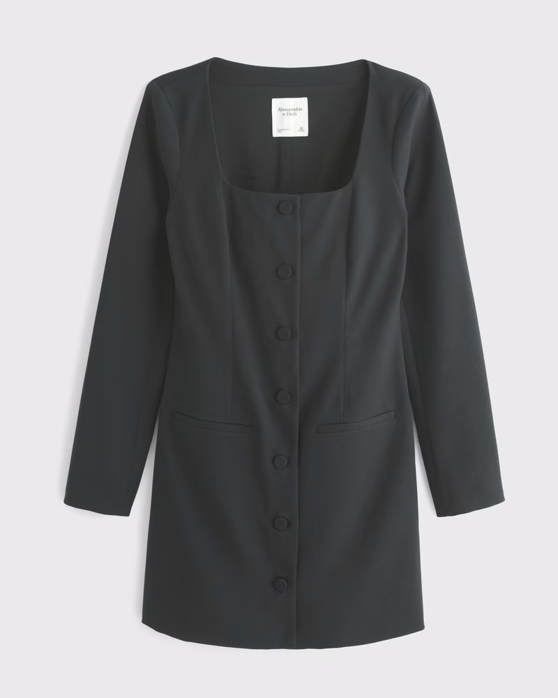 Abercrombie & Fitch Women's The A&F Mara Long-Sleeve Mini Dress in Black - Size XXS | Abercrombie & Fitch (US)