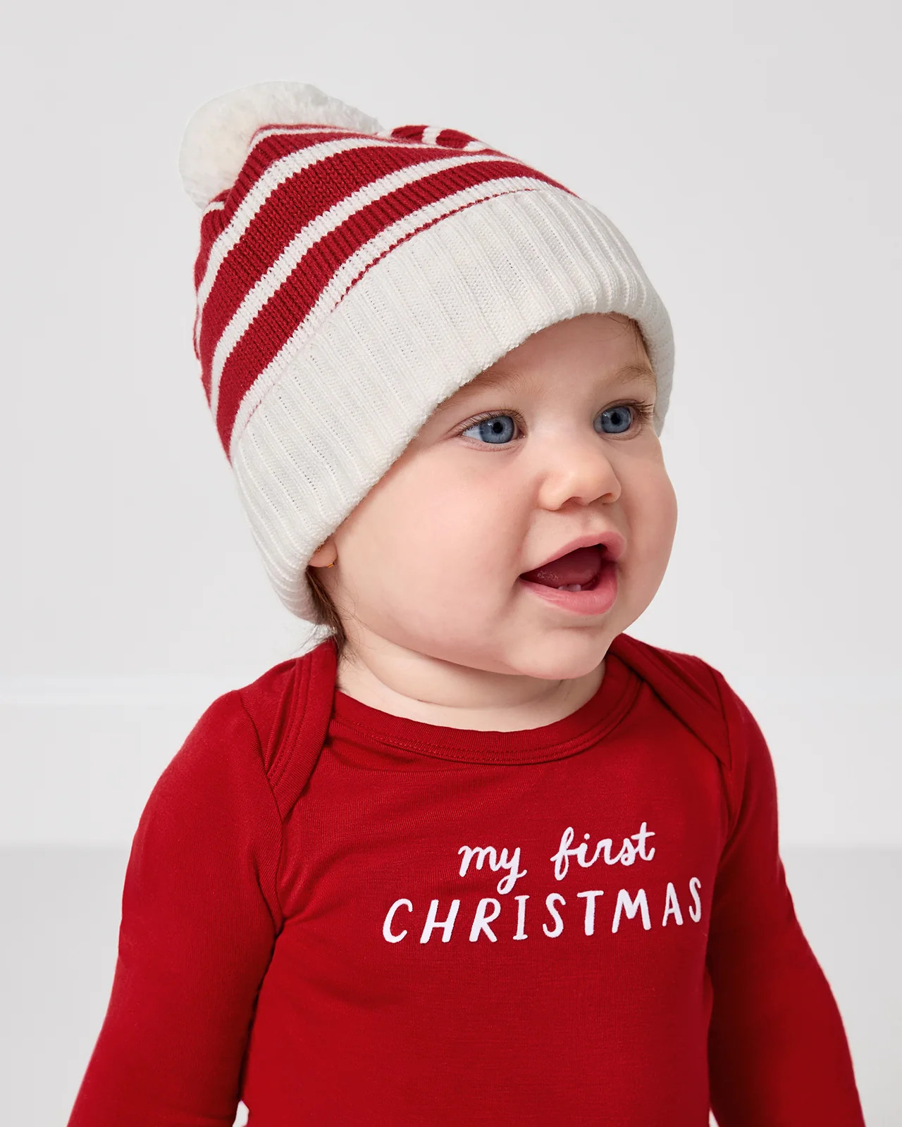 Candy Cane Stripe Sweater Beanie Hat | Little Sleepies
