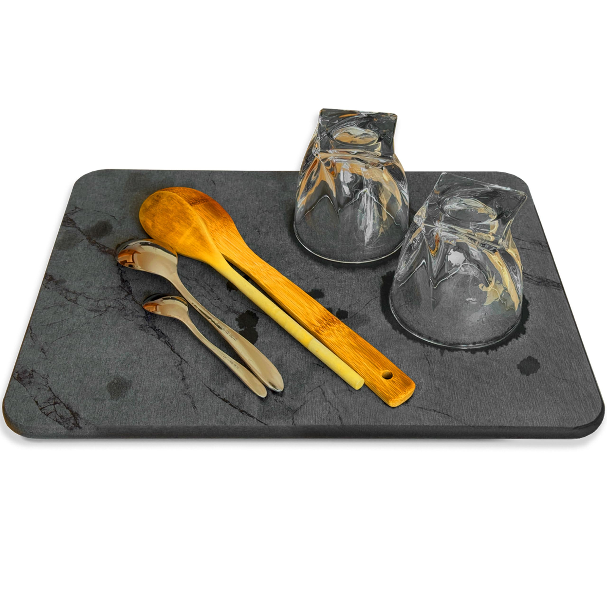 Natural Stone Drying mat for Kitchen Counter - Ultra-Absorbent Diatomite Dish Drying Pad, Eco-Fri... | Amazon (US)