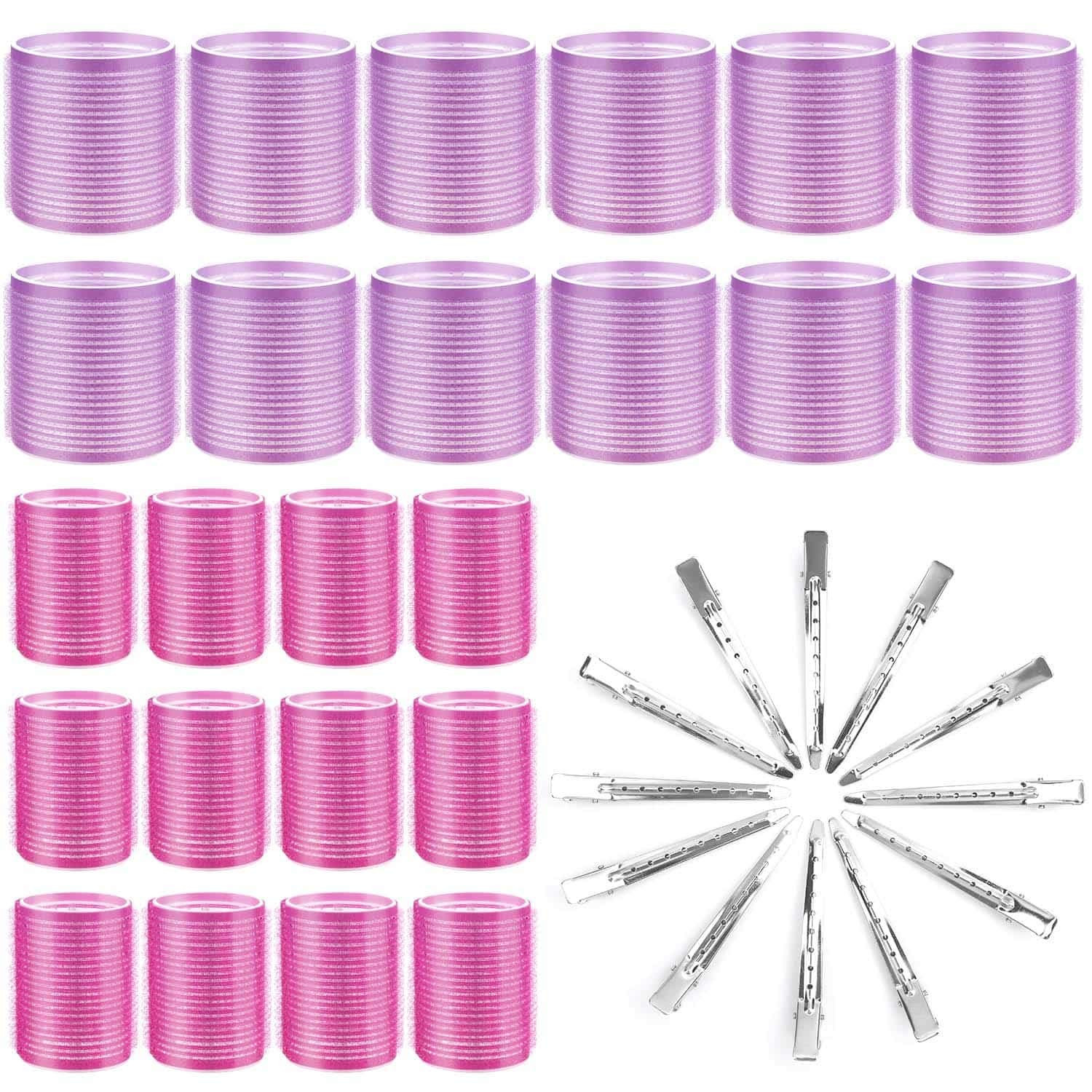 Cludoo Hair Curlers Rollers, 36Pcs Jumbo Big Hair Roller Sets with Stainless Steel Duckbill Clip, 2 Size Self Grip Hair Curlers Rollers for Long Medium Short Thick Fine Thin Hair Bangs Volume | Amazon (CA)