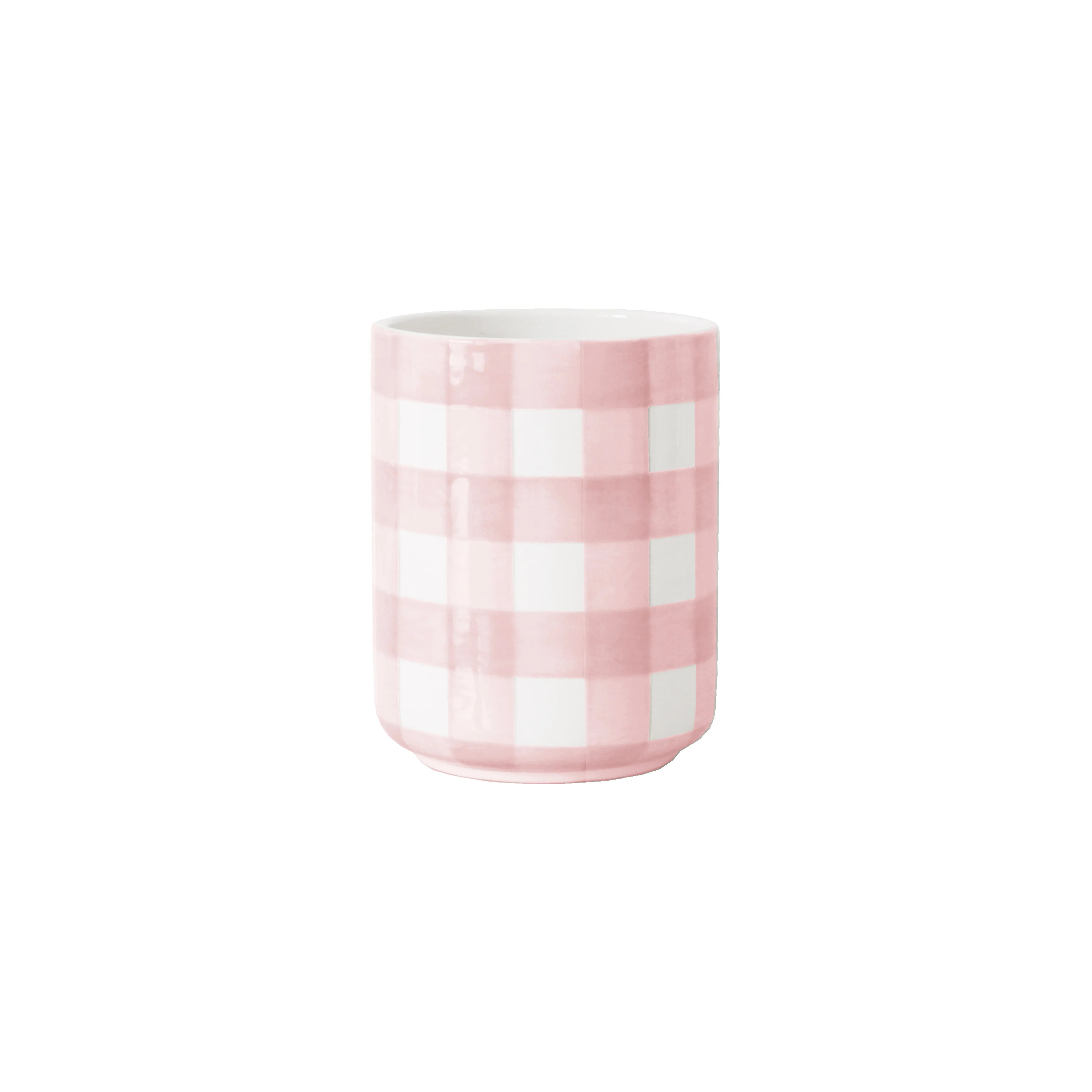 Gingham Large Vase/ Utensil Holder | Ruby Clay Company