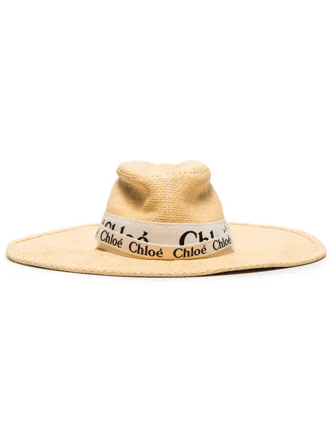 logo-tape straw hat | Farfetch (UK)