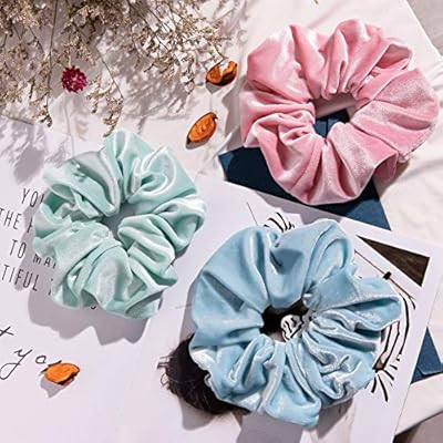 Whaline Macaron Theme Hair Scrunchies Large Velvet Elastic Scrunchy Bobbles Ice Cream Color Hair ... | Amazon (US)