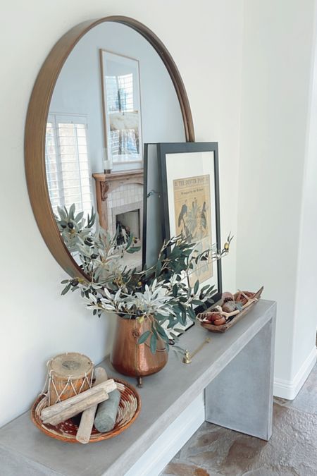 Round wall mirror from Wayfair. Perfect for above a console table. Could work in an entryway, dining room, or living room! Beautiful brushed brass finish. 

#ltkhome #mirror #homedecor #furniture #interiordesign