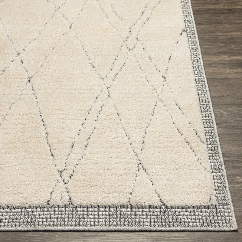 Hailes Moroccan Machine Woven Area Rug in Gray/Beige | Wayfair North America