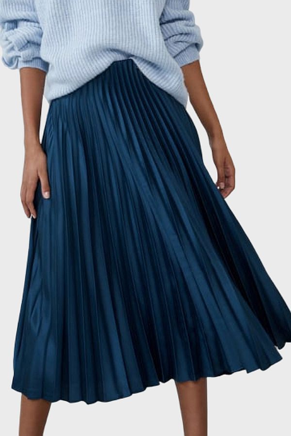 Zara | Pleated Satin Effect Skirt | The Lobby
