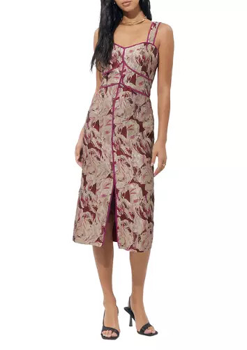 Women's Sleeveless Floral Jacquard Midi Dress | Belk