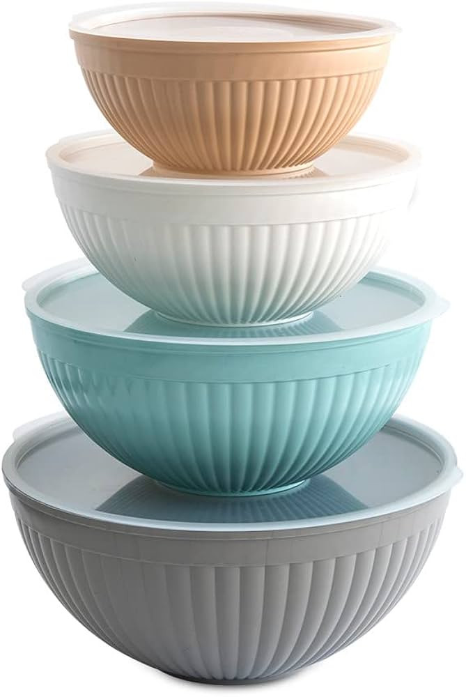 Nordic Ware Prep and Serve Mixing Bowls Set, 8-Piece, Earth-Tones | Amazon (US)