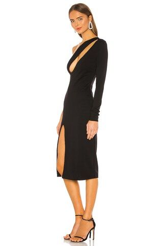 h:ours Pagne Midi Dress in Black from Revolve.com | Revolve Clothing (Global)