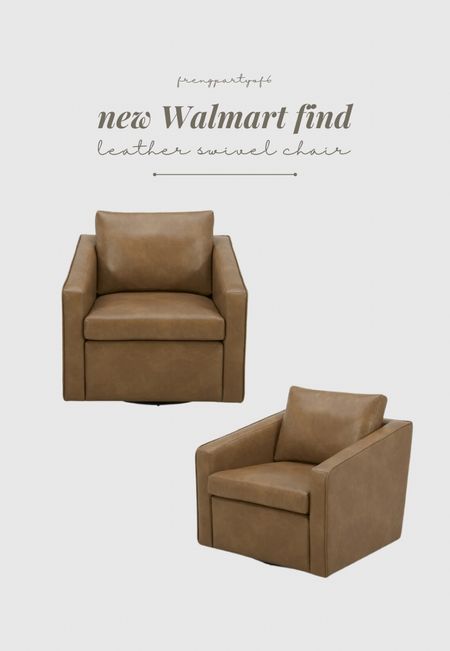 Just released at Walmart! This new leather swivel chair comes into colors and is under $290  

#LTKhome #LTKstyletip