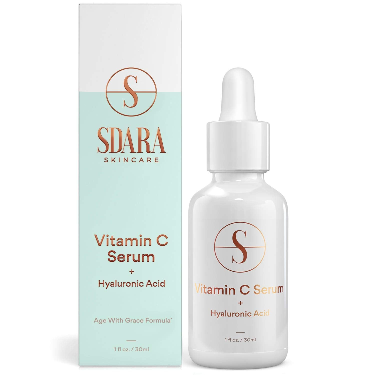 Sdara Skincare Vitamin C Serum for Face with Hyaluronic Acid 5% - 1 fl oz Skin Brightening Fac... | Amazon (US)