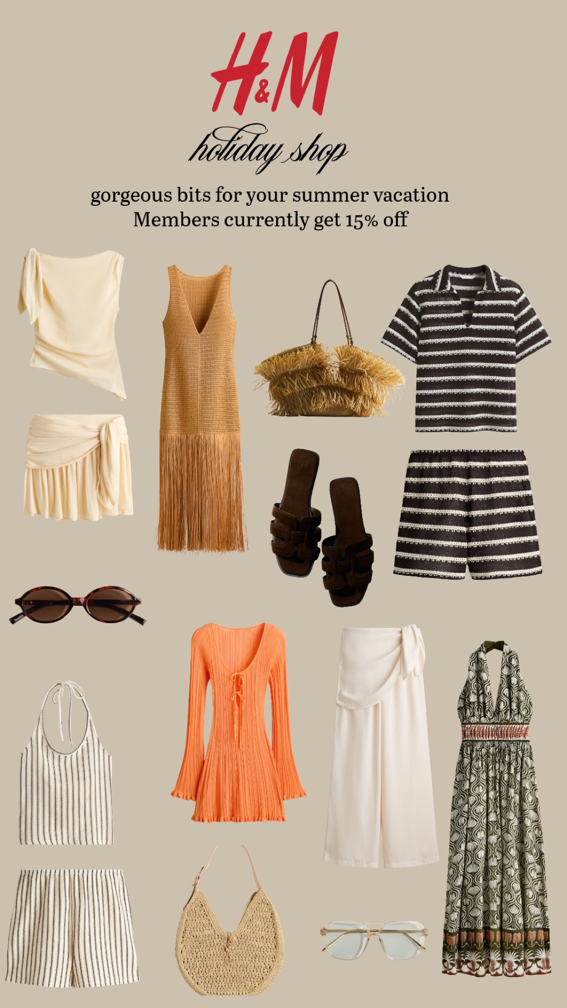 H&M Holiday Shop 🐚 

Holiday, beach cover up, rattan bag, mini skirt, beach dress, maxi dress, summer dress, trousers, sandals, shorts, shirt, sunglasses 

#LTKuk #LTKsummer #LTKtravel