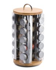 20pc Wood And Stainless Steel Revolving Countertop Carousel Spice Rack | Kitchen & Dining | T.J.M... | TJ Maxx