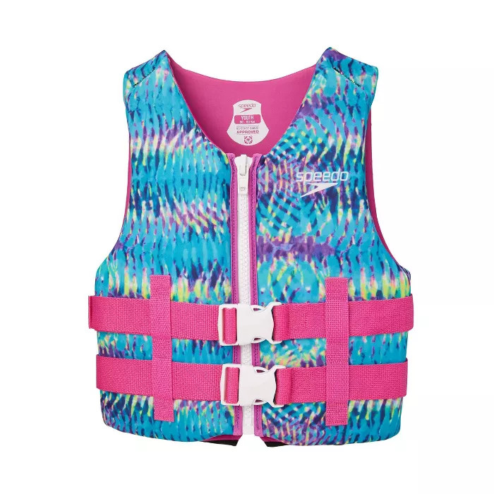 Speedo Youth Girls' Life Jacket Vest - Tie Dye | Target
