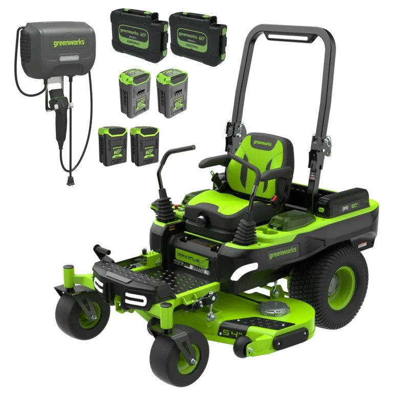 Greenworks 60V 54" MaximusZ Zero Turn Riding Mower + (2) 20.0 Ah, (2) 8.0 Ah & (2) 4.0 Ah Batteri... | Walmart (US)